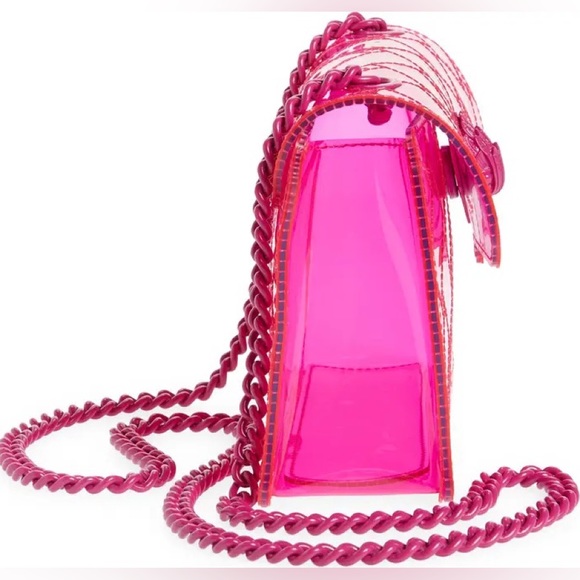 Kurt Geiger London Medium Kensington Pink Vinyl Convertible Shoulder Bag - Picture 9 of 10